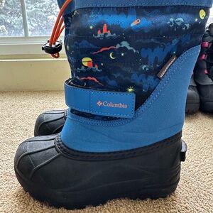 Columbia Kids Waterproof Blue and Black Winter Boots